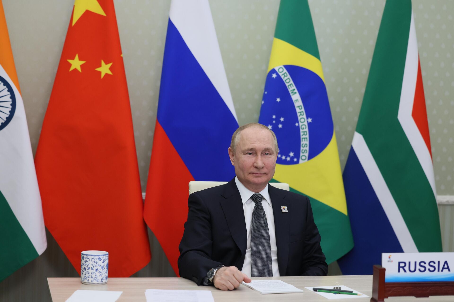 Presidente russo, Vladimir Putin, durante a XIV Cúpula do BRICS, em 23 de junho de 2022 - Sputnik Brasil, 1920, 22.09.2022