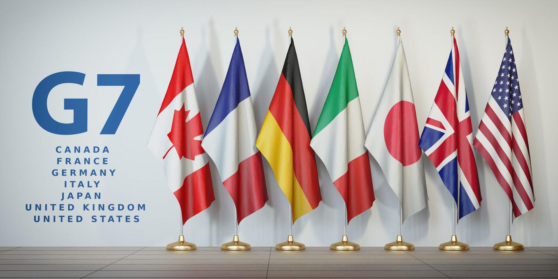 Bandeiras dos Estados-membros do G7, foto publicada em 6 de maio de 2022 - Sputnik Brasil, 1920, 08.07.2022