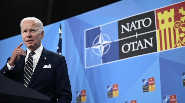 O presidente dos EUA, Joe Biden, na cúpula da OTAN em Madri, na Espanha - Sputnik Brasil