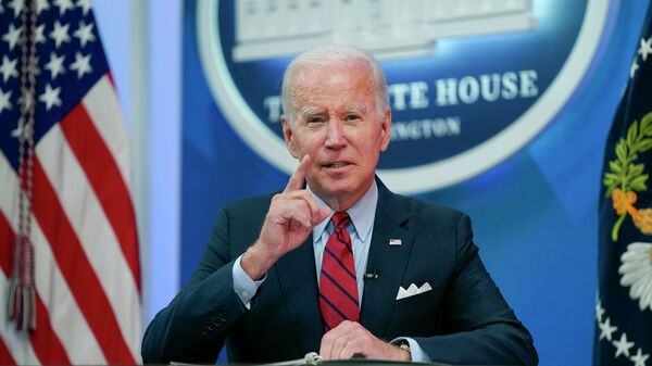 O presidente dos EUA, Joe Biden, fala durante encontro virtual com governadores democratas sobre o direito ao aborto legal, na Casa Branca, 1º de julho de 2022 - Sputnik Brasil