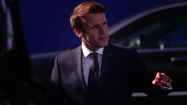 O presidente francês Emmanuel Macron chega para a cúpula da OTAN em Madri, Espanha, 30 de junho de 2022 - Sputnik Brasil