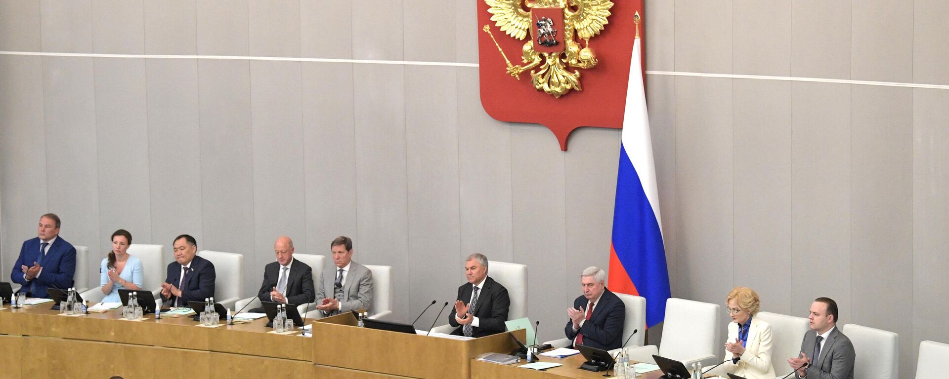 Vyacheslav Volodin, presidente da Duma, câmara baixa do Parlamento russo, fala em sessão plenária do órgão, foto publicada em 28 de junho de 2022 - Sputnik Brasil, 1920, 29.06.2023
