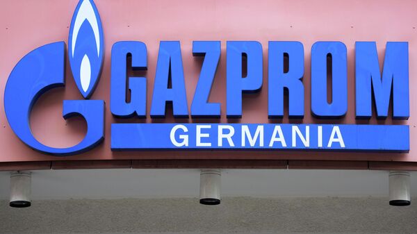 Logotipo da empresa Gazprom Germania na sua sede, em Berlim, na Alemanha, em 6 de abril de 2022 - Sputnik Brasil