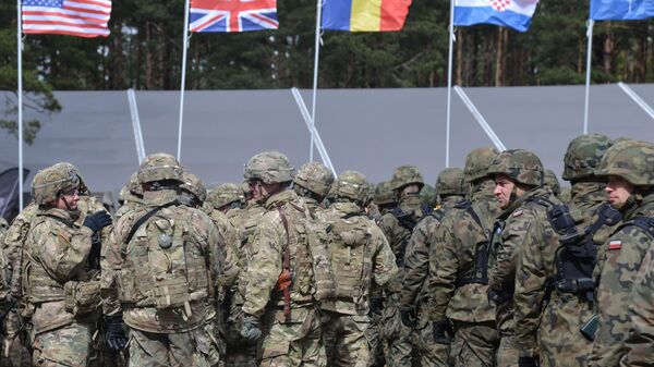 Cerimônia de boas-vindas ao batalhão multinacional da OTAN liderado pelos EUA na Polônia - Sputnik Brasil
