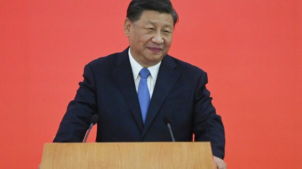 O presidente da China, Xi Jinping, discursa durante visita a Hong Kong, 30 de junho de 2022 - Sputnik Brasil