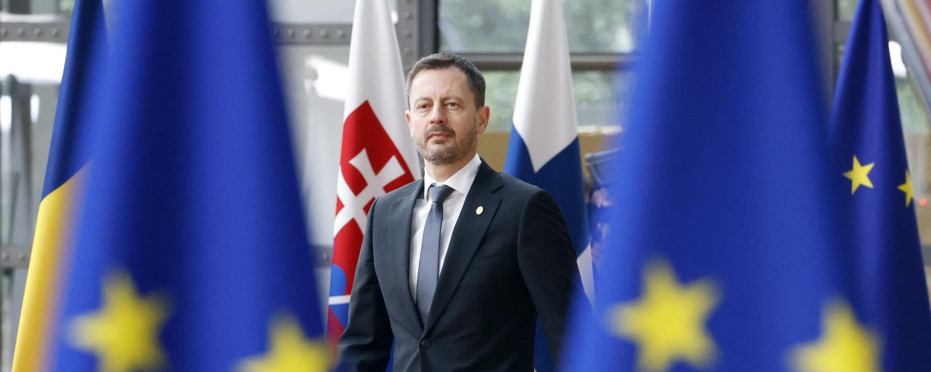 Primeiro-ministro da Eslováquia, Eduard Heger , em Bruxelas, 24 de junho de 2022 - Sputnik Brasil, 1920, 23.07.2022