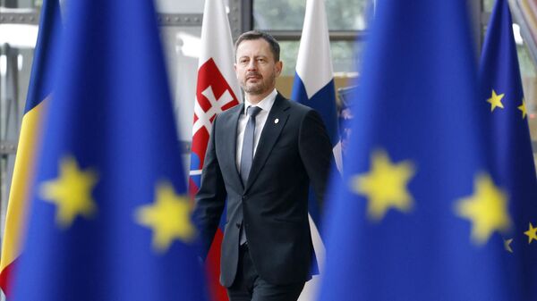 Primeiro-ministro da Eslováquia, Eduard Heger , em Bruxelas, 24 de junho de 2022 - Sputnik Brasil