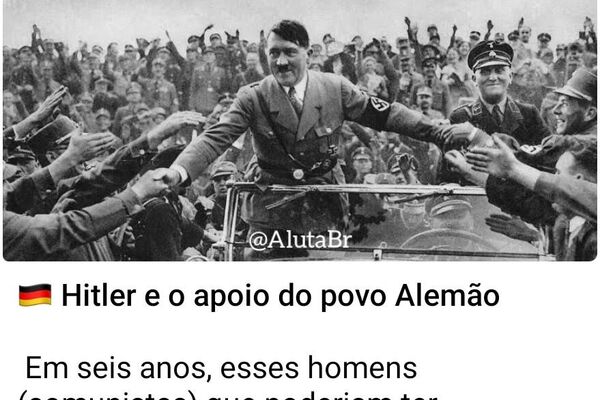 Publicação da página A Luta BR defende Hitler e relativiza os crimes do nazismo, como o Holocausto - Sputnik Brasil