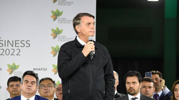 Jair Bolsonaro (PL) Presidente da República do Brasil durante abertura do Global Agrobusiness Forum 2022 - Sputnik Brasil