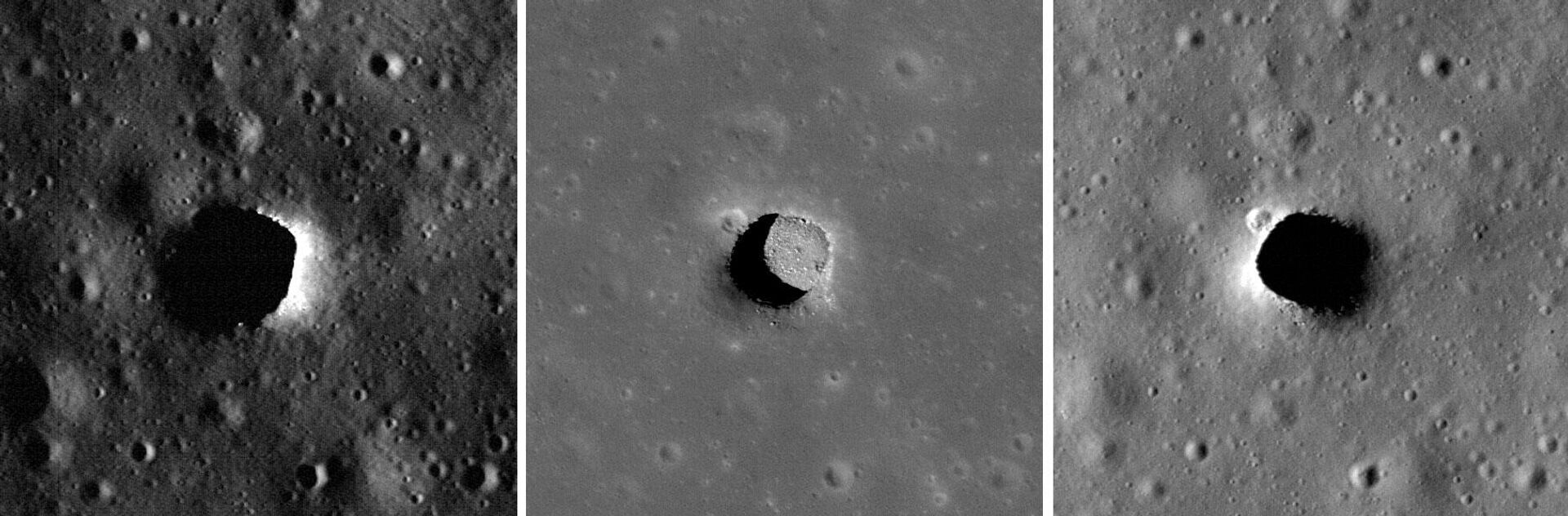Uma equipe de cientistas da NASA descobriu que, em algumas estruturas geológicas peculiares conhecidas como poços lunares, a temperatura é de 17 graus Celsius - Sputnik Brasil, 1920, 28.07.2022