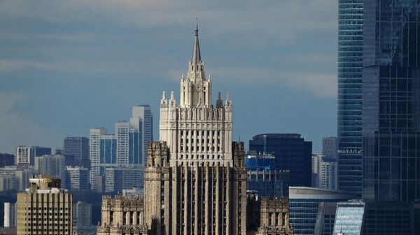 Vista para o Ministério das Relações Exteriores da Federação da Rússia a partir do mirante do centro de negócios Golden Gate, Moscou, 4 de maio de 2022 - Sputnik Brasil