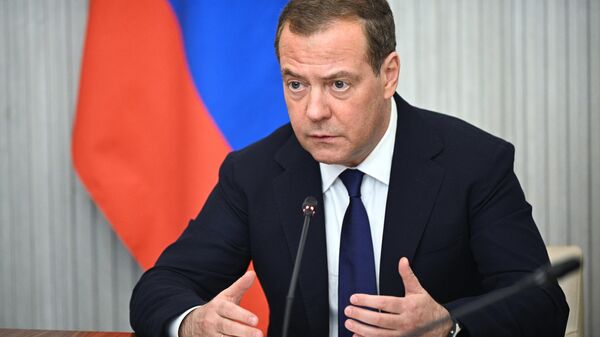 Dmitry Medvedev, ex-presidente russo (2008–2012) e vice-presidente do Conselho de Segurança do país, durante reunião em Rostov-no-Don, na Rússia, em 21 de julho de 2022 - Sputnik Brasil