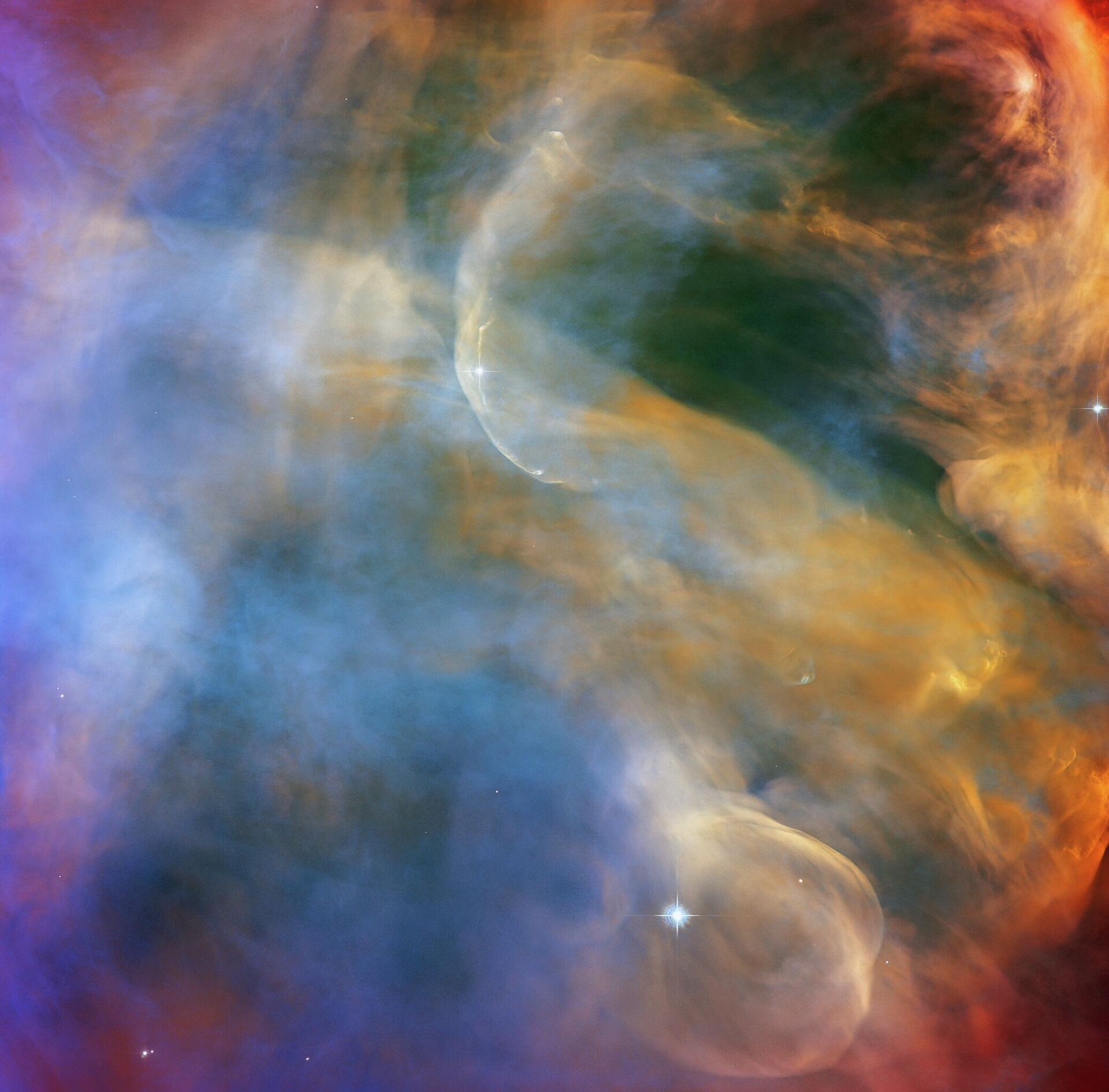 O Telescópio Espacial Hubble registrou uma paisagem celestial vibrante na região colorida do objeto Herbig-Haro HH 505 - Sputnik Brasil, 1920, 08.08.2022