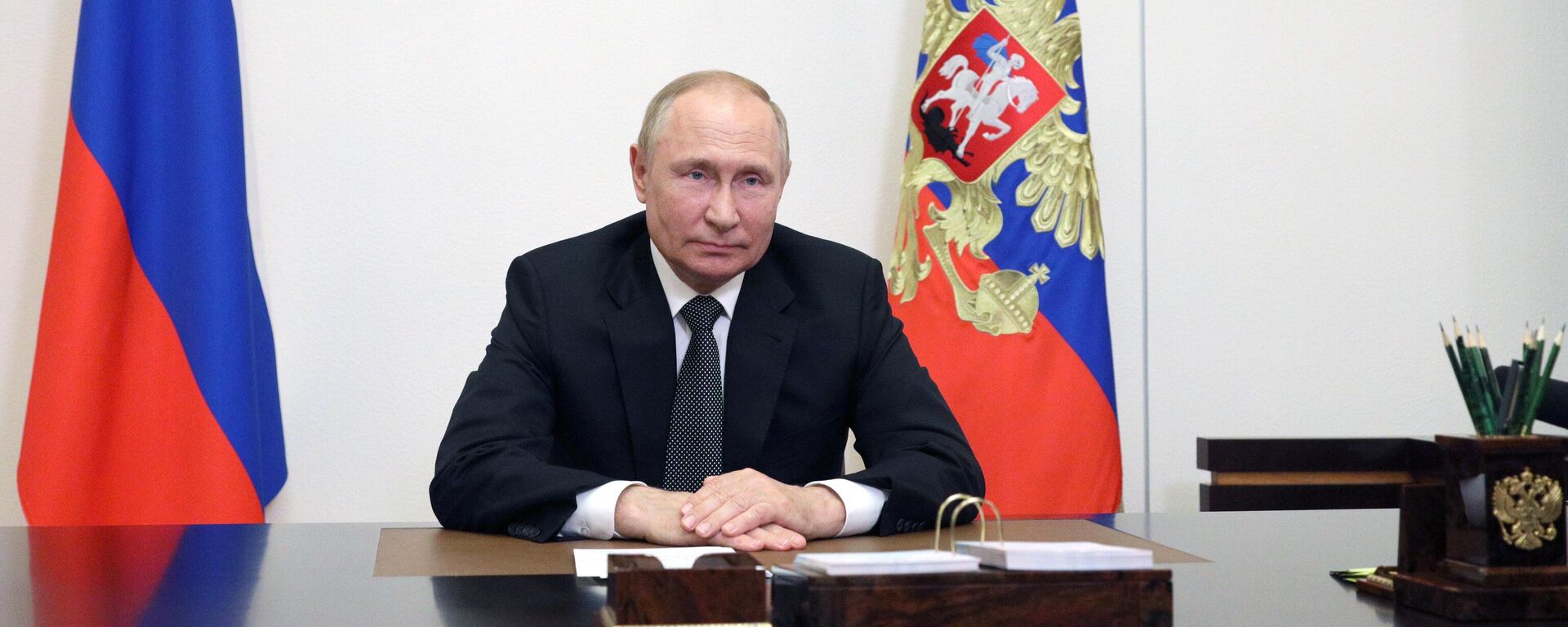 Presidente russo, Vladimir Putin, durante sua mensagem aos participantes da X Conferência de Segurança Internacional de Moscou, 16 de agosto de 2022 - Sputnik Brasil, 1920, 16.08.2022