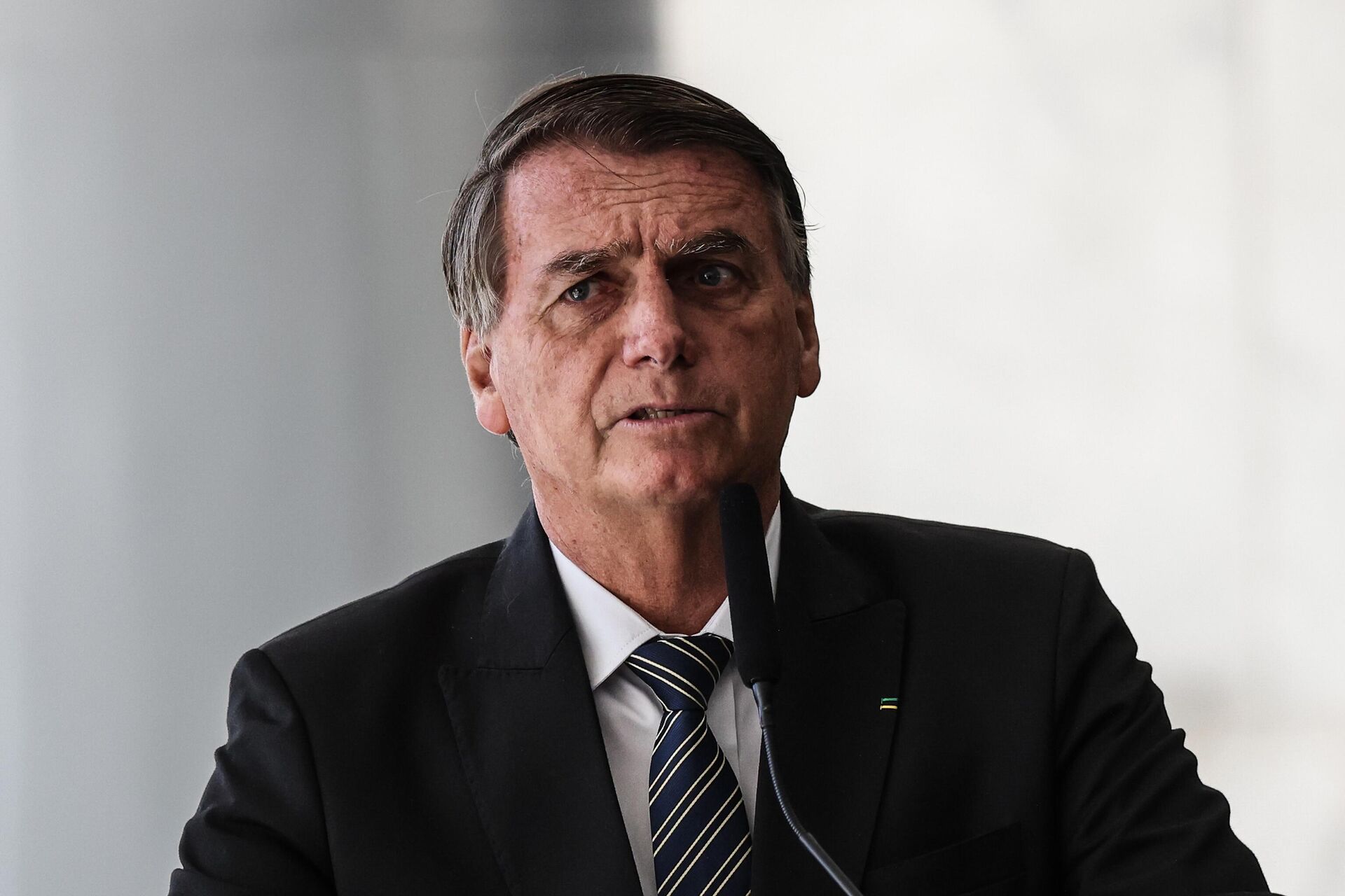Presidente Jair Bolsonaro (PL) participa de abertura da exposição alusiva ao bicentenário da Independência do Brasil, no Palácio do Planalto, em Brasília, 15 de agosto de 2022 - Sputnik Brasil, 1920, 09.10.2022