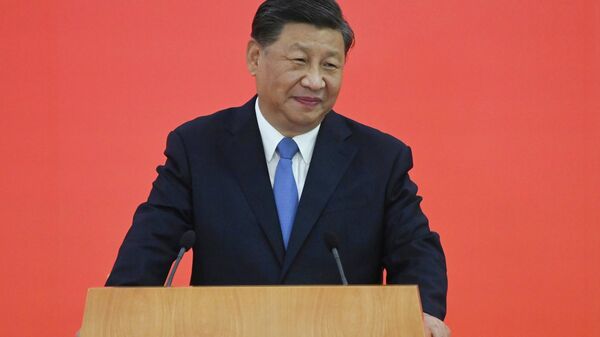 O presidente da China, Xi Jinping, discursa durante visita a Hong Kong, em 30 de junho de 2022 (foto de arquivo) - Sputnik Brasil