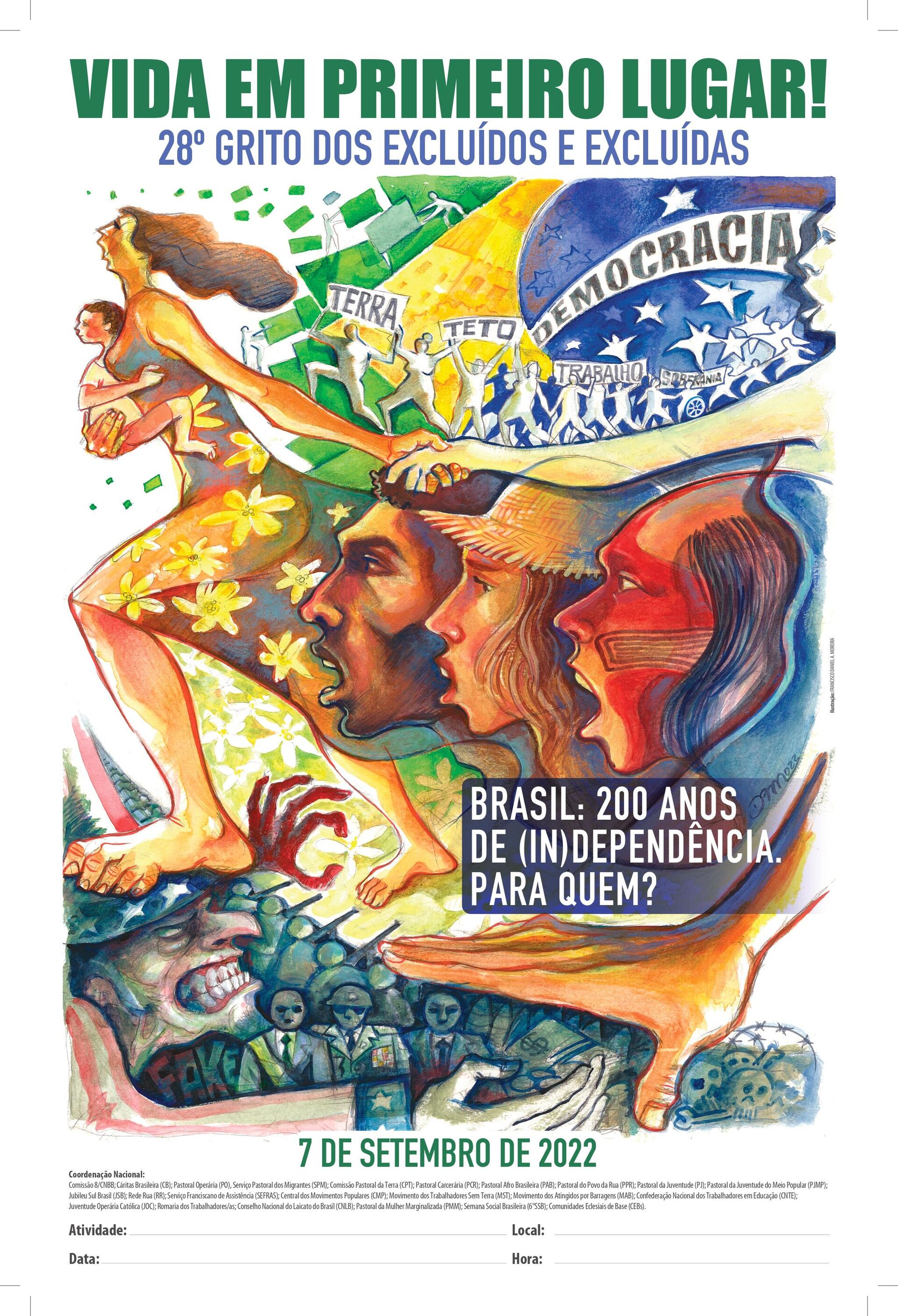 Cartaz do Grito dos Excluídos de 2022 questiona Bicentenário da Independência - Sputnik Brasil, 1920, 19.02.2023