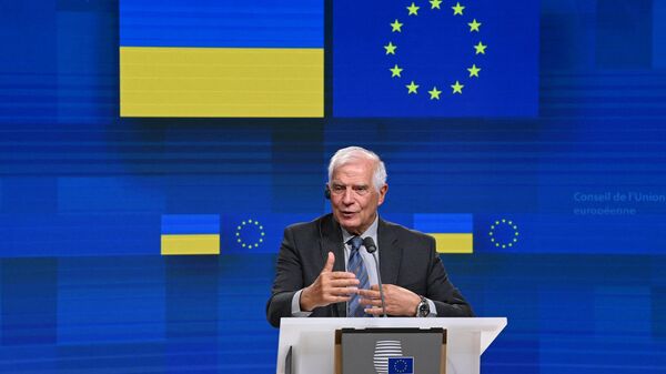Josep Borrell, chefe das Relações Exteriores da União Europeia, fala durante coletiva de imprensa na sede do bloco em Bruxelas, Bélgica, 5 de setembro de 2022 - Sputnik Brasil