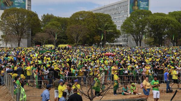 Apoiadores do presidente Jair Bolsonaro durante comemorações do Bicentenário da Independência em Brasília - Sputnik Brasil