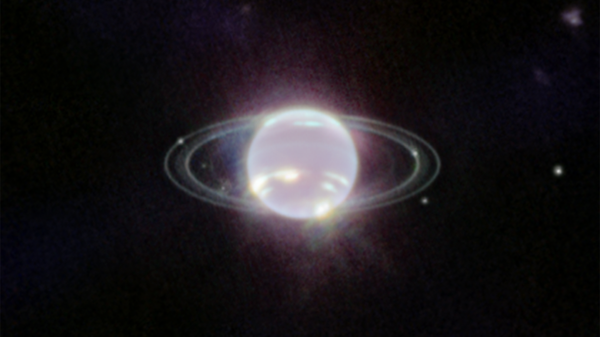 A NASA informou que o Telescópio James Webb registrou, pela primeira vez em mais de 30 anos, uma imagem nítida do sistema de anéis de Netuno, bem como de sete de suas 14 luas mais conhecidas - Sputnik Brasil