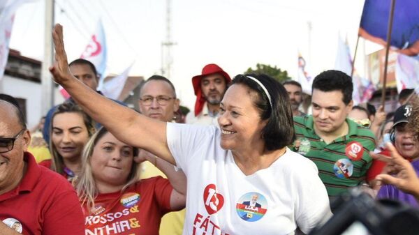 A governadora Fátima Bezerra, do Rio Grande do Norte, durante campanha pela reeleição. Rio Grande do Norte, 03 de setembro de 2022. - Sputnik Brasil