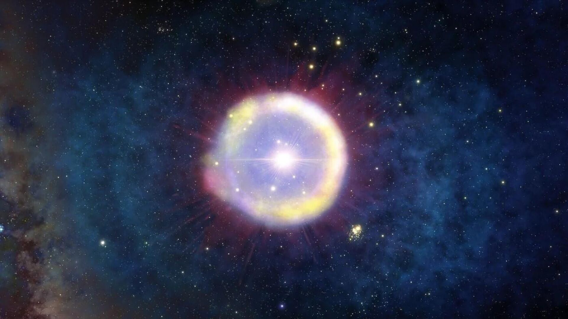 Representação artística de uma estrela da População III que teria aparecido apenas 100 milhões de anos após o Big Bang - Sputnik Brasil, 1920, 03.10.2022
