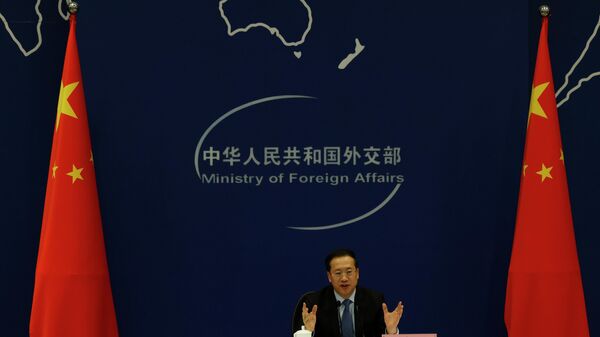 Ma Zhaoxu, vice-ministro chinês das Relações Exteriores, fala sobre a participação do presidente chinês na Cúpula de Líderes sobre o Clima durante uma coletiva de imprensa no Ministério das Relações Exteriores da China em Pequim (foto de arquivo) - Sputnik Brasil