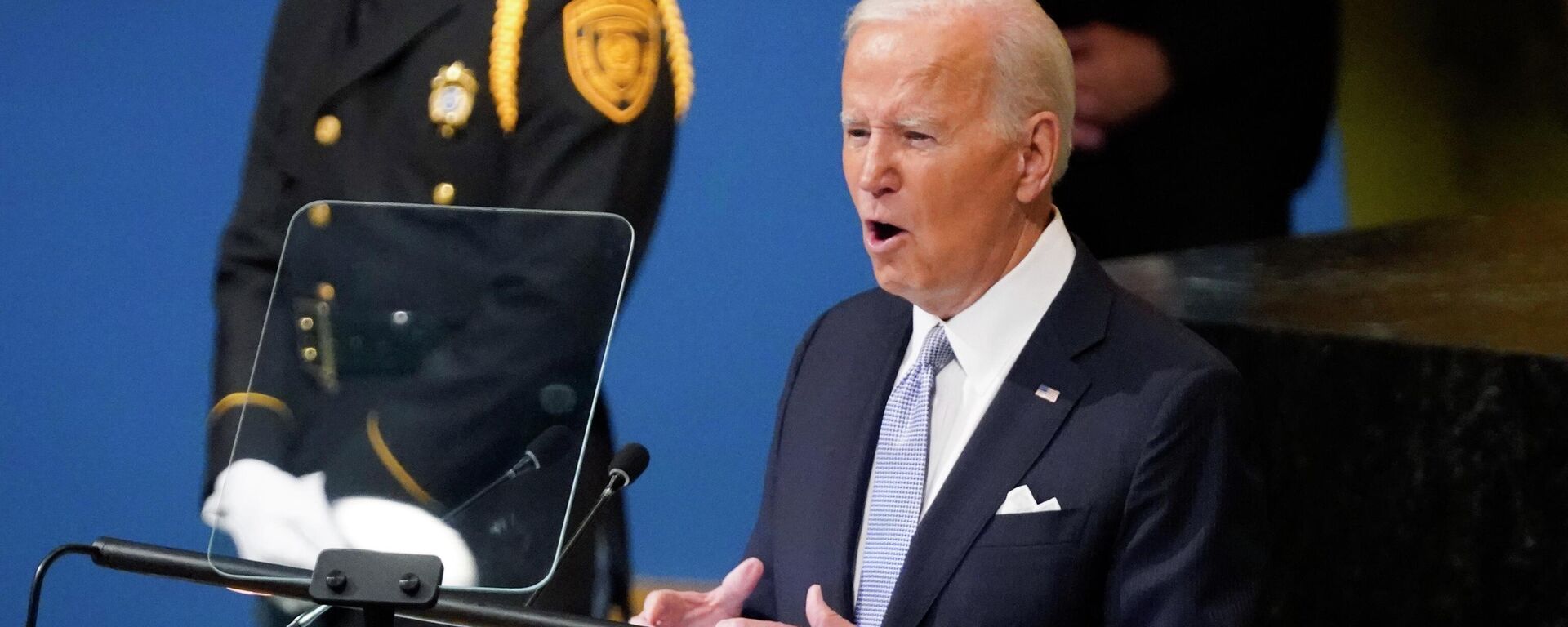 O presidente Joe Biden discursa na 77ª sessão da Assembleia Geral das Nações Unidas, 21 de setembro de 2022 - Sputnik Brasil, 1920, 12.10.2022