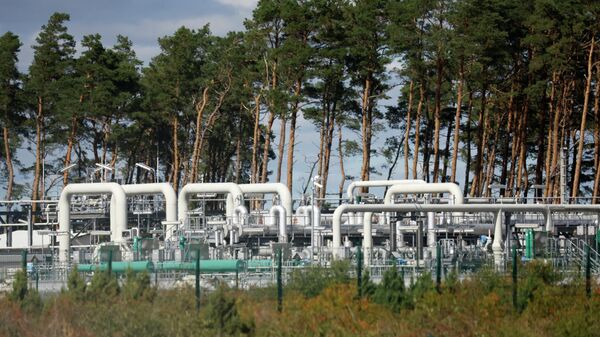Sistemas de tubulação em fábrica industrial do gasoduto Nord Stream 1, Lubmin, Alemanha, perto da fronteira com a Polônia, 30 de agosto de 2022 - Sputnik Brasil