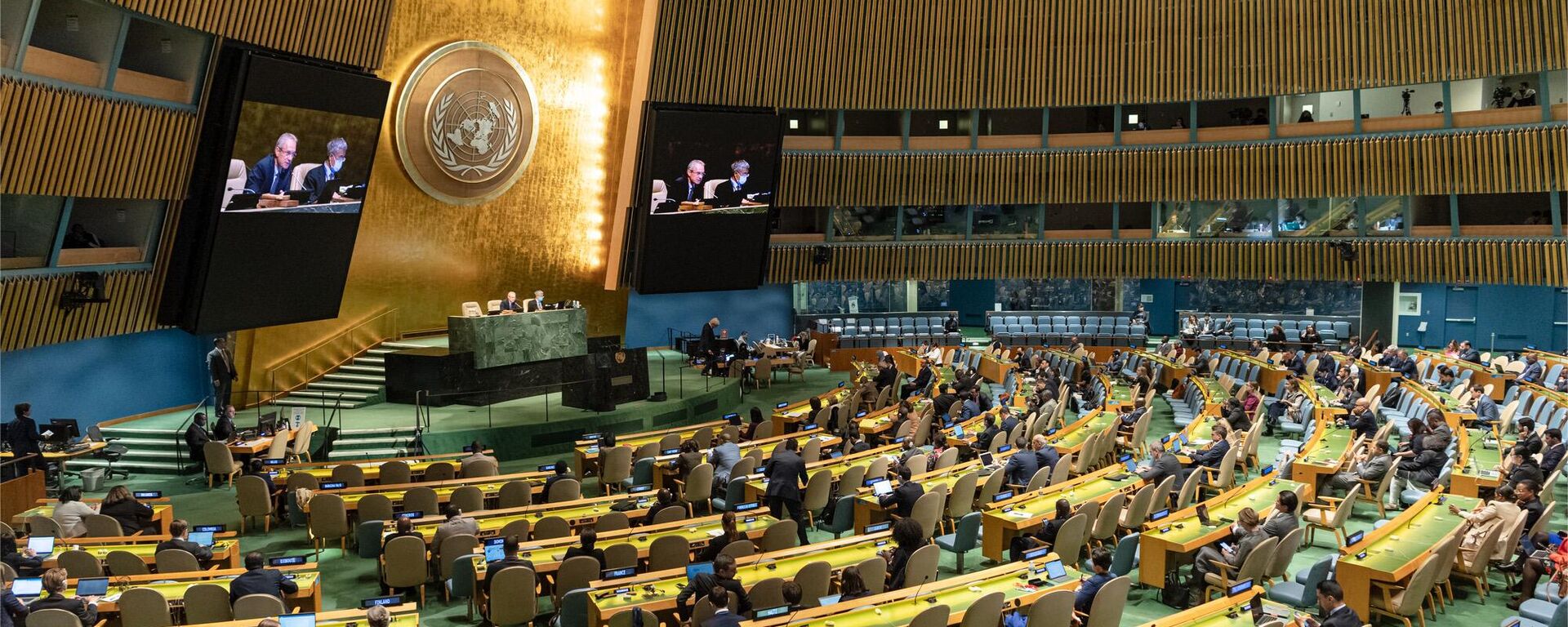 Imagem da plenária da Assembleia Geral da ONU - Sputnik Brasil, 1920, 12.02.2024
