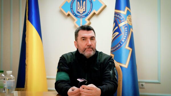 O chefe do Conselho de Defesa e Segurança Nacional da Ucrânia, Aleksei Danilov, em entrevista à Associated Press, em Kiev, em 22 de abril de 2022 - Sputnik Brasil