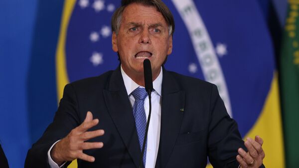 O presidente Jair Bolsonaro (PL) durante cerimônia de lançamento do programa Brasil pela Vida e pela Família, no Palácio do Planalto. Brasília (DF), 7 de junho de 2022 - Sputnik Brasil