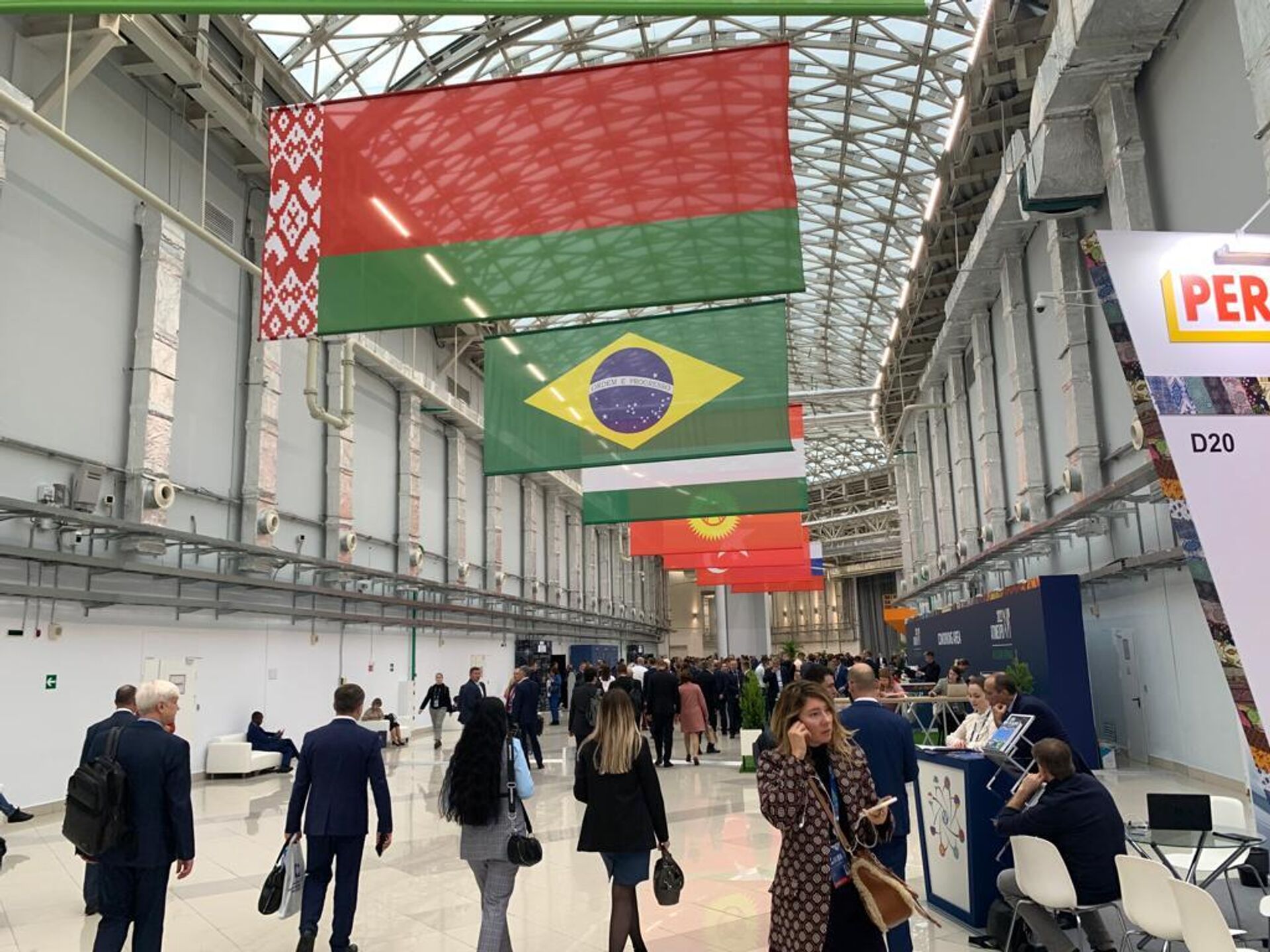 Bandeira brasileira vista no pavilhão do Fórum Internacional AtomExpo, Sochi, Rússia, 21 de novembro de 2022 - Sputnik Brasil, 1920, 21.11.2022