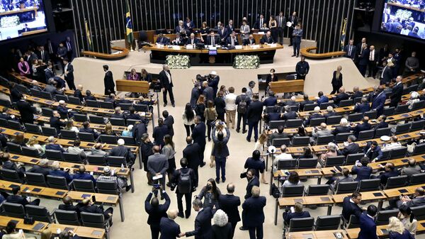 Visão geral da sessão solene do Congresso Nacional em comemoração aos 200 anos da independência do Brasil em Brasília, em 8 de setembro de 2022 - Sputnik Brasil