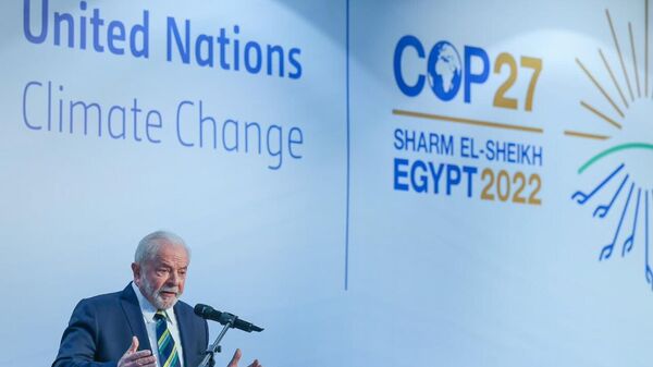 O presidente eleito do Brasil, Luiz Inácio Lula da Silva, participa da COP27, a cúpula do clima das Nações Unidas de 2022. em Sharm el-Sheikh, no Egito, em 16 de novembro de 2022 - Sputnik Brasil