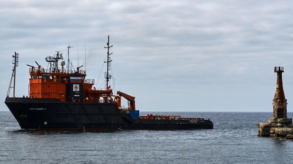 Navio no porto de Kholmsk na ilha de Sakhalin, Rússia, foto publicada em 7 de setembro de 2021 - Sputnik Brasil
