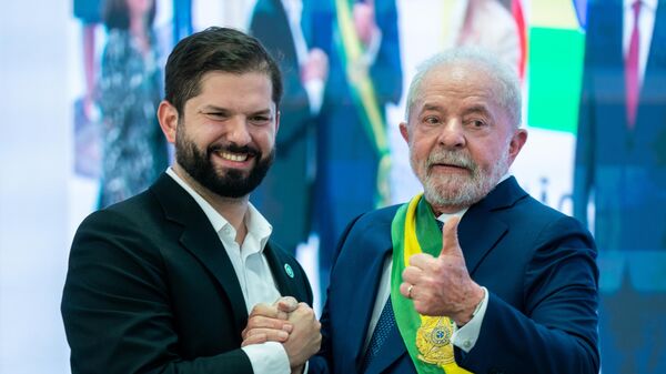 Os presidentes do Chile e do Brasil, Gabriel Boric e Lula da Silva - Sputnik Brasil