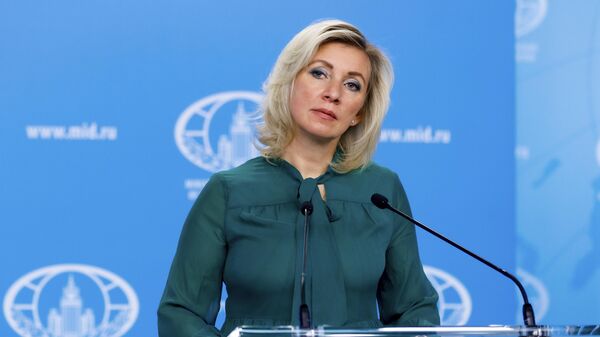 Maria Zakharova, representante oficial do Ministério das Relações Exteriores da Rússia, fala à mídia em Moscou. Rússia, 2 de novembro de 2022 - Sputnik Brasil