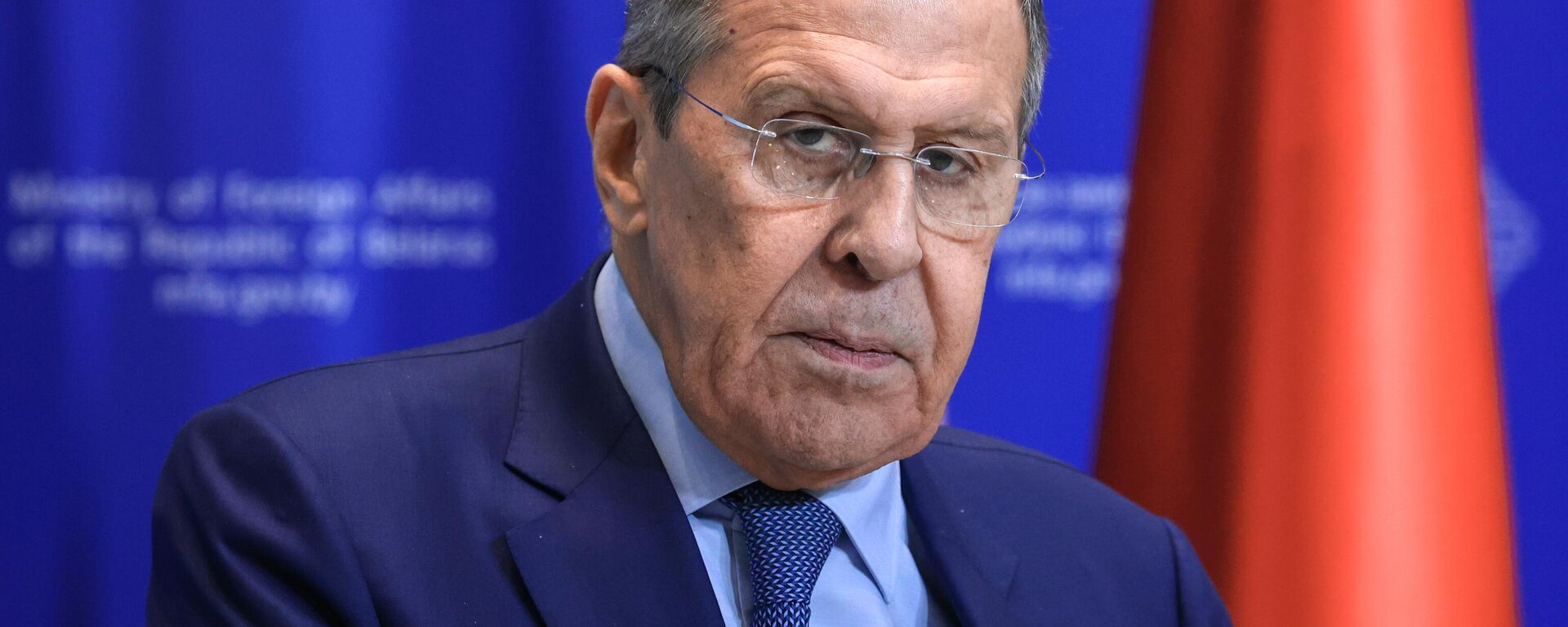 Sergei Lavrov, ministro das Relações Exteriores da Rússia, participa de coletiva de imprensa após discussões com Sergei Aleynik, seu homólogo de Belarus, em Minks, Belarus, 19 de janeiro de 2023 - Sputnik Brasil, 1920, 21.03.2023