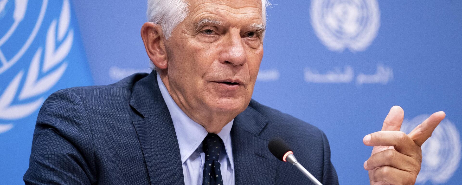 O chefe de política externa da União Europeia, Josep Borrell, fala durante uma coletiva de imprensa, na sede da ONU, 21 de setembro de 2022 - Sputnik Brasil, 1920, 06.11.2023