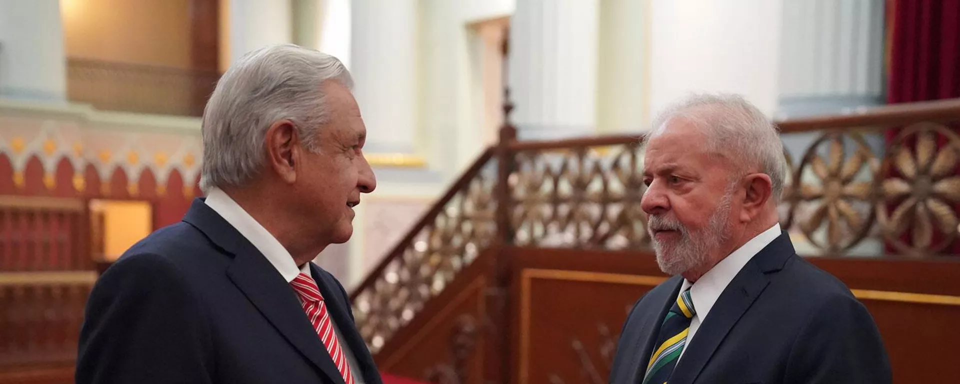Andrés Manuel López Obrador e Luiz Inácio Lula da Silva, respectivamente, presidentes do México e do Brasil - Sputnik Brasil, 1920, 09.04.2024