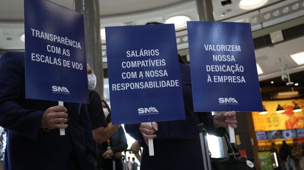 Greve dos comissários e pilotos no aeroporto de Congonhas, em São Paulo (SP), em 21 de dezembro de 2022 - Sputnik Brasil