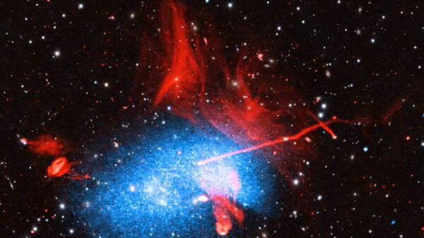 O aglomerado de galáxias gigante que está sendo formado a partir desta colisão é o Abell 2256, localizado a 780 milhões de anos-luz da Terra - Sputnik Brasil