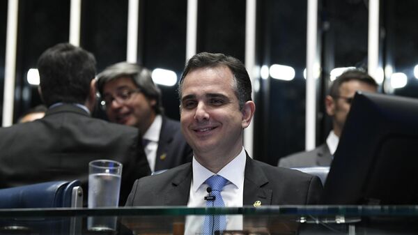 O senador Rodrigo Pacheco foi reeleito para o comando do Senado. Brasília, 1º de fevereiro de 2023 - Sputnik Brasil