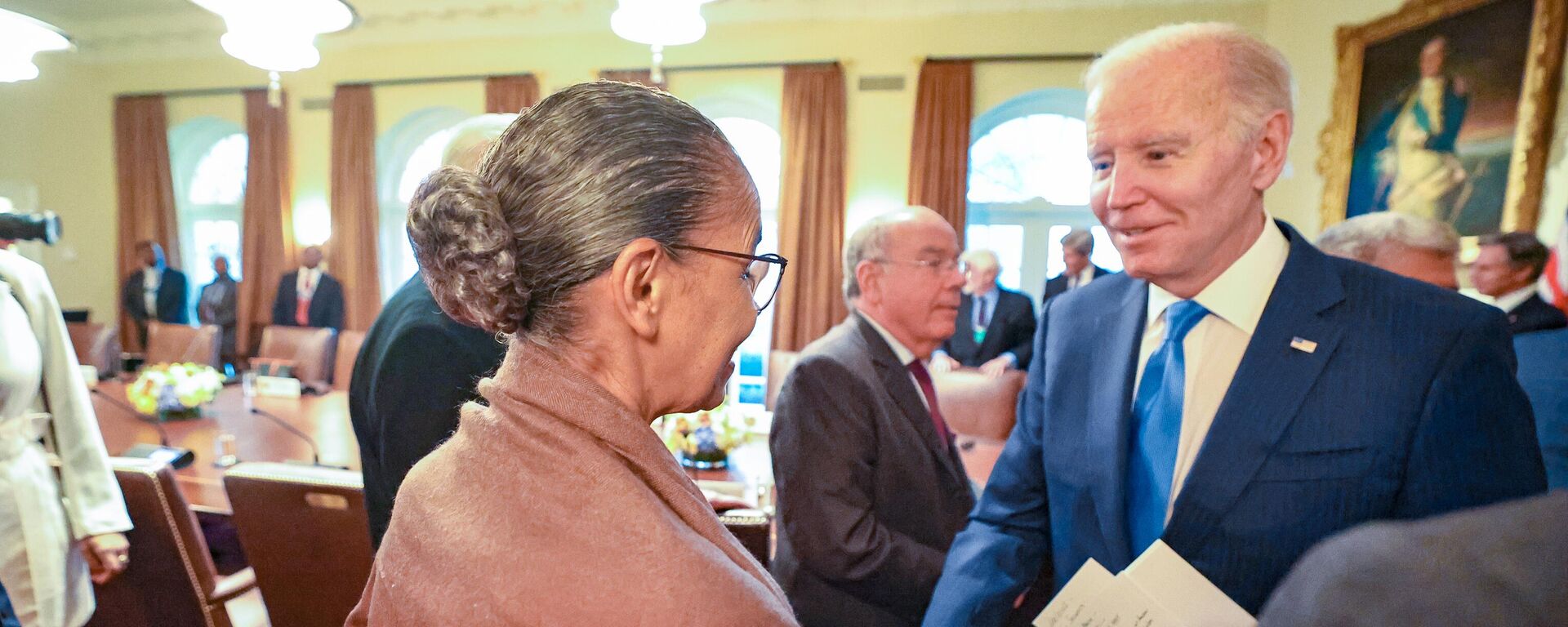 Marina Silva durante reunião ampliada com o Presidente dos Estados Unidos da América, Joe Biden. Casa Branca, Washington, 10 de fevereiro de 2023 - Sputnik Brasil, 1920, 11.02.2023