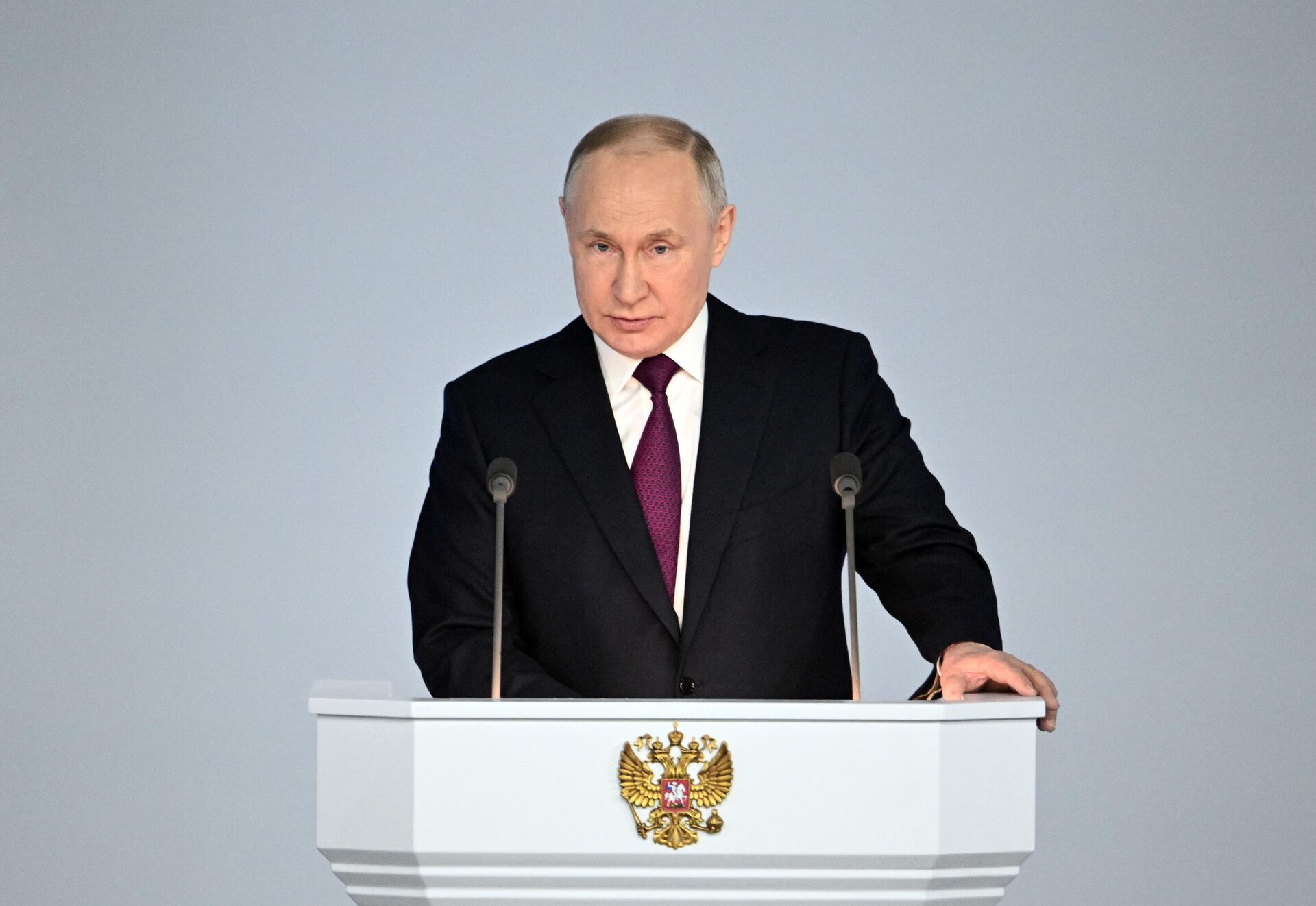 Presidente russo, Vladimir Putin faz discurso anual à Assembleia Federal da Rússia, em 21 de fevereiro de 2023 - Sputnik Brasil, 1920, 03.03.2023