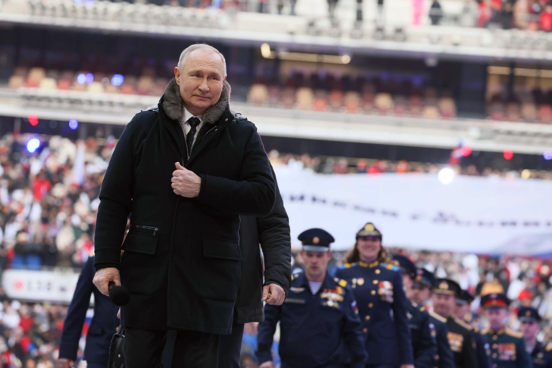 Vladimir Putin, presidente russo, dá discurso em comício-concerto no Estádio Luzhniki, Moscou, Rússia, 22 de fevereiro de 2023 - Sputnik Brasil, 1920, 03.03.2023
