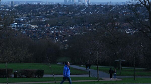 Pessoa passeia em parque de Londres, junto do Palácio Alexandra, Londres, Reino Unido, 15 de janeiro de 2023 - Sputnik Brasil