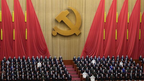 Delegados na cerimônia de encerramento do 20º Congresso Nacional do Partido Comunista da China no Grande Salão do Povo, em Pequim, em 22 de outubro de 2022. - Sputnik Brasil
