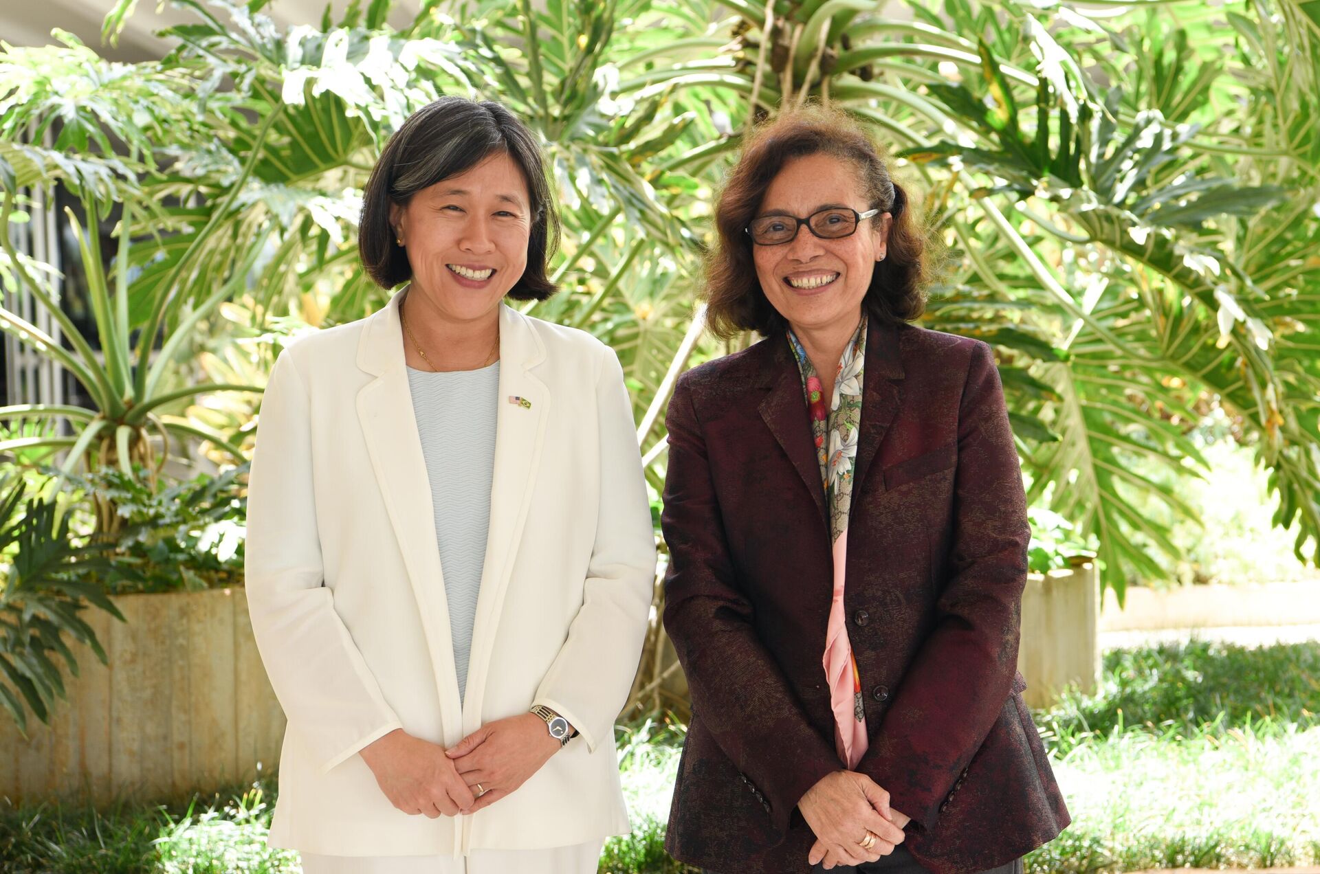 A secretária-geral das Relações Exteriores, Maria Laura da Rocha, recebe a Embaixadora Katherine Tai, Representante de Comércio dos Estados Unidos (USTR), 8 de março de 2023 - Sputnik Brasil, 1920, 09.03.2023